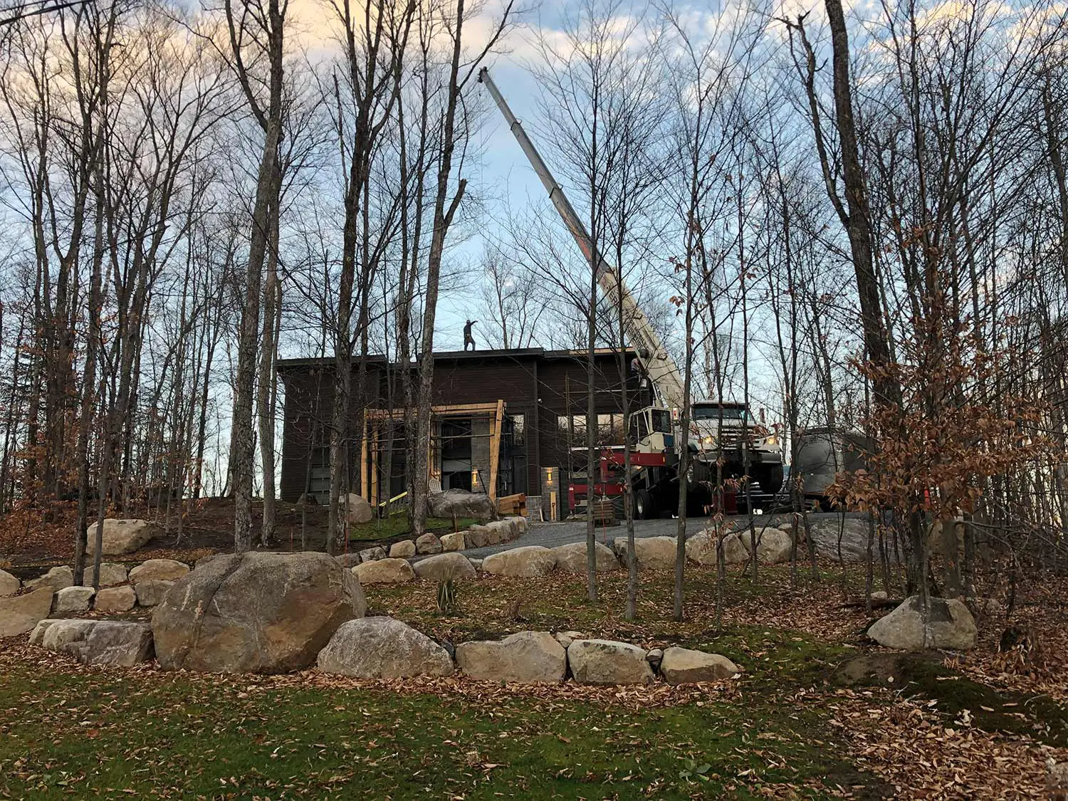 Chantier Maison Neuve Façade En Construction