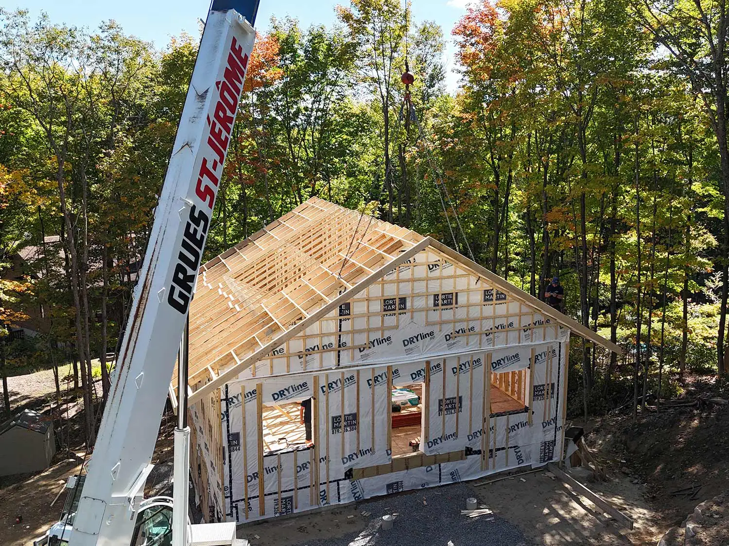 Construction Neuve Charpente Avec Grue
