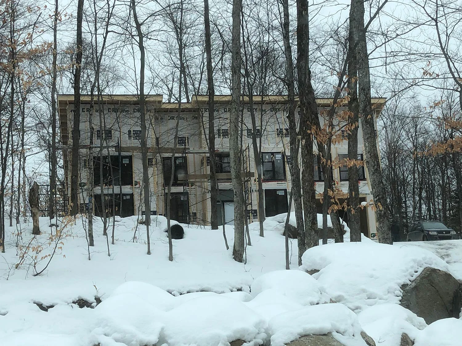 Construction Neuve Façade Maison Bois Laurentides