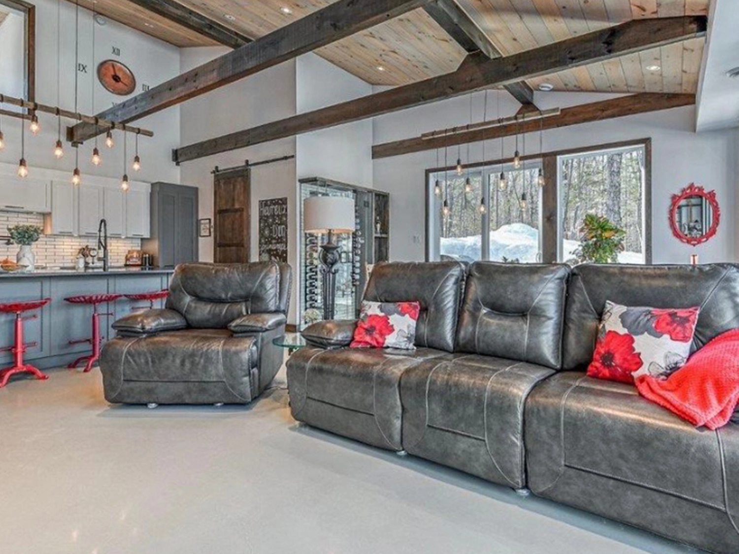 Construction Salon Spacieux Design Ouvert Laurentides